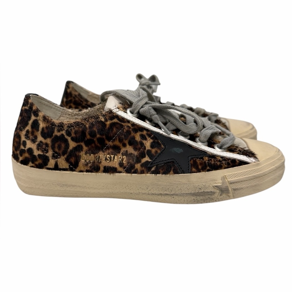 Golden Goose Women's V-STAR-2 Leopard Pony Hair 36 37 BNIB - Picture 11 of 15